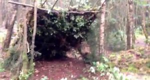 SURVIVAL-DEBRIS-LEAN-TO-SHELTER-first-try