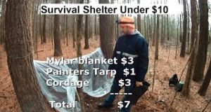 Under-10-Camping-Shelter-1-Mylar-blanket-Cordage-and-Painters-Tarp